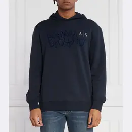 Armani Exchange: Синяя толстовка 