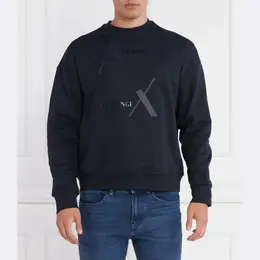 Armani Exchange: Синяя толстовка 