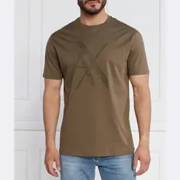 Armani Exchange: Коричневая футболка 
