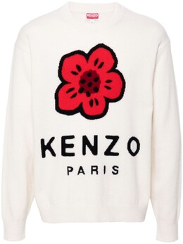 Kenzo: Белый свитер 