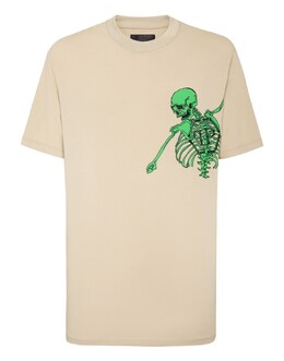 Philipp Plein: Бежевая футболка  Skeleton