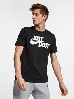Nike: Чёрная футболка  Just Do It