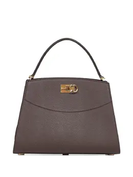 Ferragamo: Коричневая сумка-шоппер  Gancio