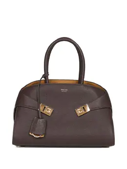 Ferragamo: Коричневая сумка-шоппер  Gancini