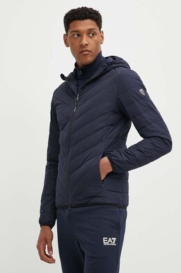 EA7 Emporio Armani: Тёмный пуховик 