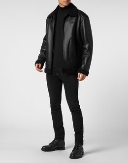 Philipp Plein: Чёрная дублёнка  Skull
