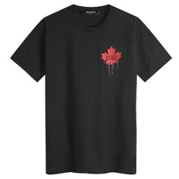 Dsquared2: Чёрная футболка  Maple Leaf