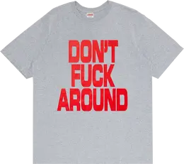 Supreme: Серая футболка  Fuck