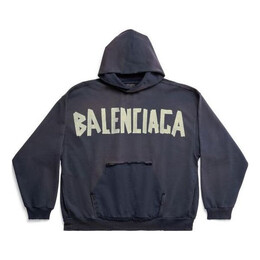 Balenciaga: Толстовка  Navy с карманами