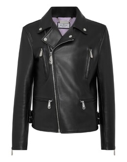 Philipp Plein: Кожаная куртка  Gothic Plein