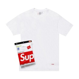Supreme: Белая футболка  Hanes