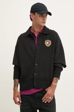 Tommy Jeans: Чёрный кардиган 
