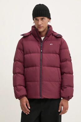 Tommy Jeans: Бордовый пуховик 