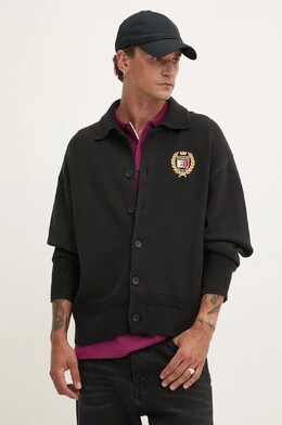 Tommy Jeans: Чёрный кардиган 