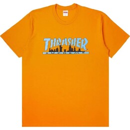 Supreme: Оранжевая футболка  Thrasher