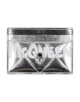 Alexander McQueen: Серебристый картхолдер 