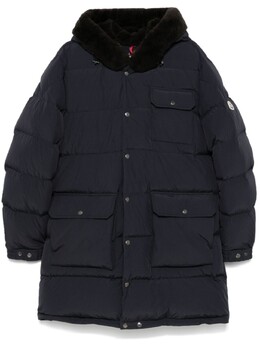 Moncler: Синее пальто 