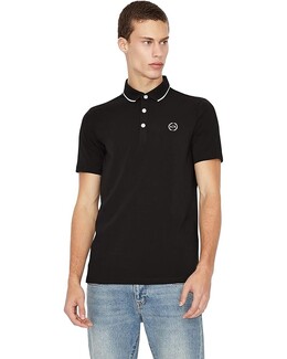 Armani Exchange: Чёрное поло 