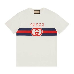 Gucci: Белая футболка  Interlocking G