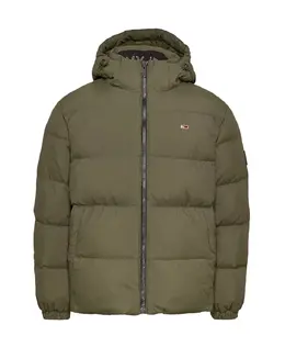 Tommy Hilfiger: Зелёный пуховик  Tommy Jeans