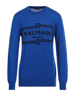 Balmain: Синий свитер 