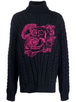 Philipp Plein: Свитер  Skull с высоким воротником