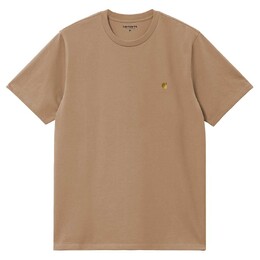 Carhartt WIP: Коричневая футболка  Chase