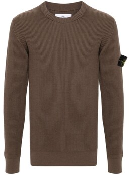 Stone Island: Коричневый свитер  Compass