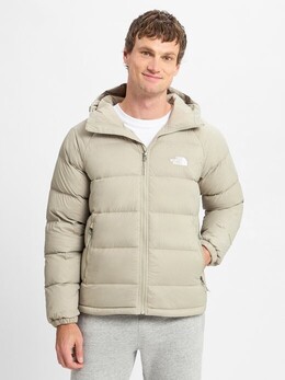 The North Face: Бежевый пуховик 