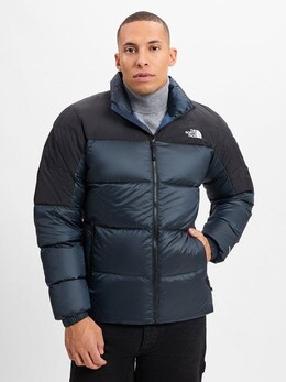 The North Face: Синий пуховик 