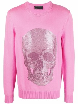 Philipp Plein: Розовый свитер  Iconic Skull