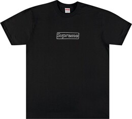 Supreme: Чёрная футболка  Kaws Chalk