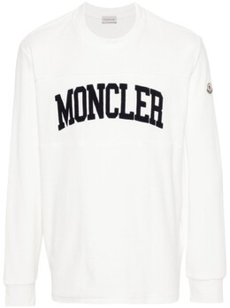 Moncler: Белая толстовка 