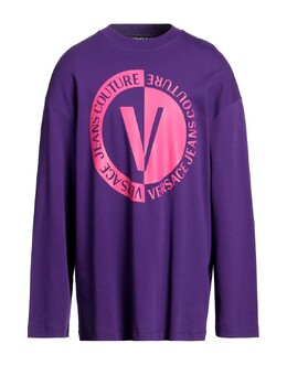 Versace Jeans Couture: Фиолетовая футболка 