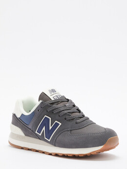 New Balance: Серые кроссовки 