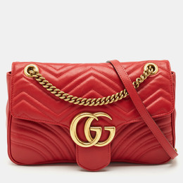Gucci: Красная сумка  GG Marmont