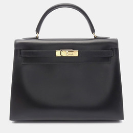 Hermes: Чёрная сумка  Kelly 32