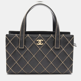 Chanel: Чёрная сумка-шоппер 