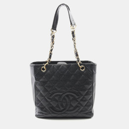 Chanel: Чёрная сумка-шоппер 