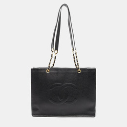 Chanel: Чёрная сумка-шоппер 