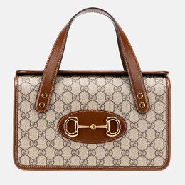 Gucci: Бежевая сумка  Horsebit 1955