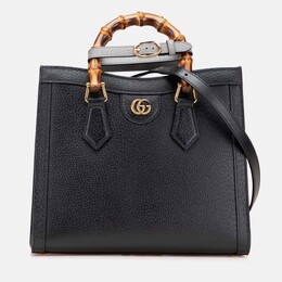 Gucci: Чёрная сумка  Bamboo
