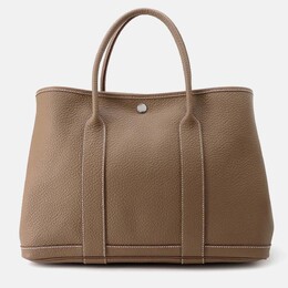 Hermes: Бежевая сумка-шоппер 