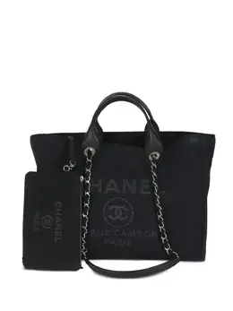 CHANEL Pre-Owned: Чёрная сумка-шоппер 