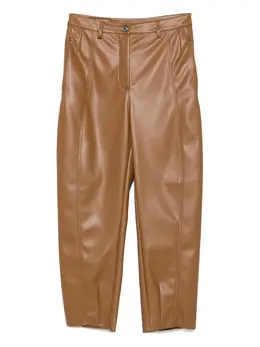 Max Mara: Кожаные брюки 
