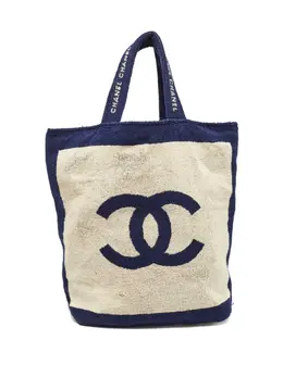 CHANEL Pre-Owned: Бежевая сумка-шоппер 