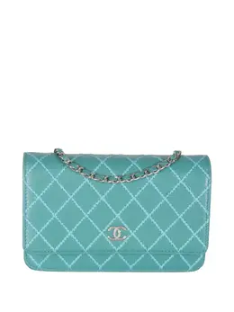 CHANEL Pre-Owned: Голубая сумка через плечо 