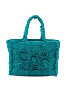 CHANEL Pre-Owned: Зелёная сумка-шоппер 