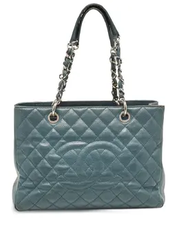 CHANEL Pre-Owned: Голубая сумка-шоппер 