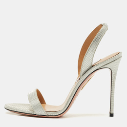 Aquazzura: Серебристые сандалии 